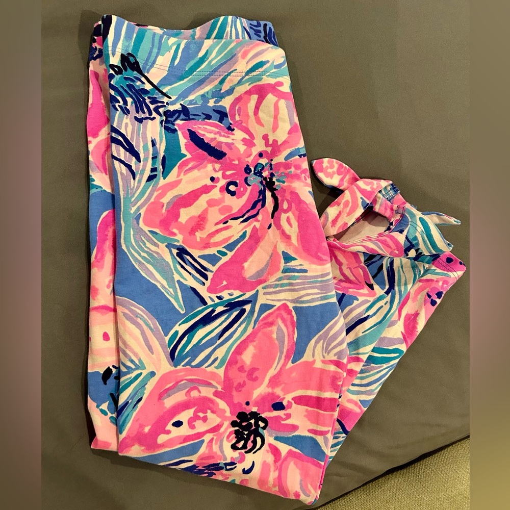 *New* Lilly Pulitzer I Girls Leggings (XL 12-14) - Bennet Blue *Hypes & Stripes*